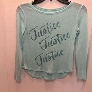 Justice Teal Knit Top